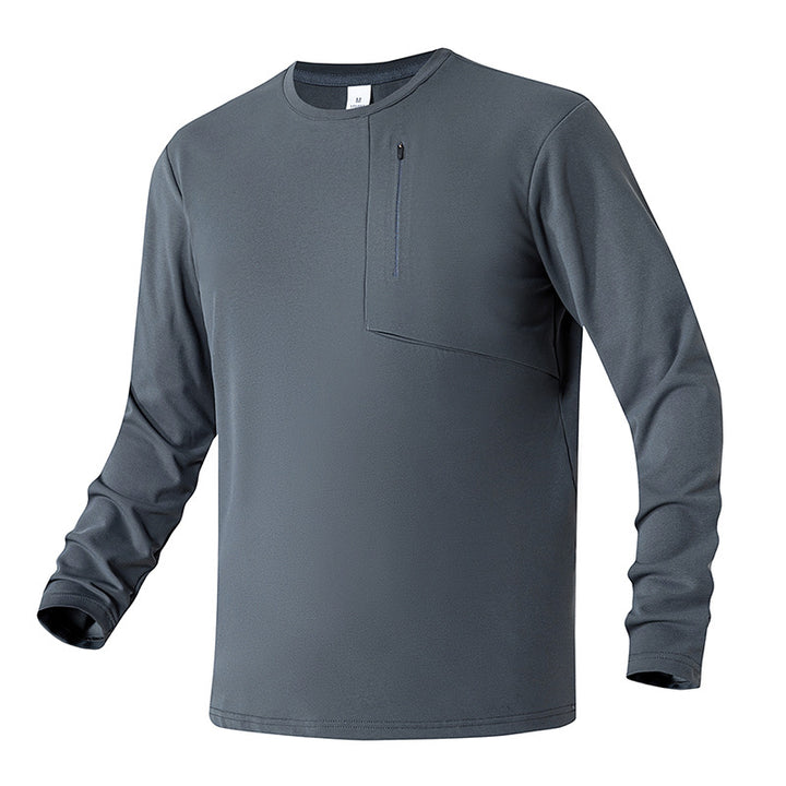 Herren Atmungsaktives Funktionsshirt mit Reißverschlusstasche Aliams