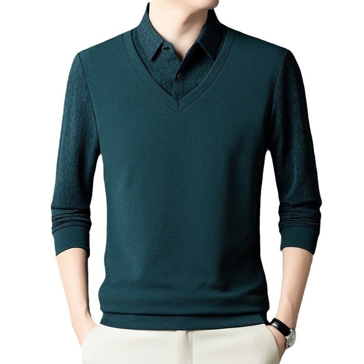 Herren eleganter V-Ausschnitt Pullover mit strukturiertem Ärmel Aliams