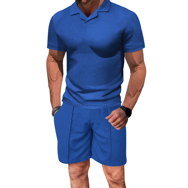 Herren sportliches Freizeitswear-Set mit Poloshirt und Shorts Aliams
