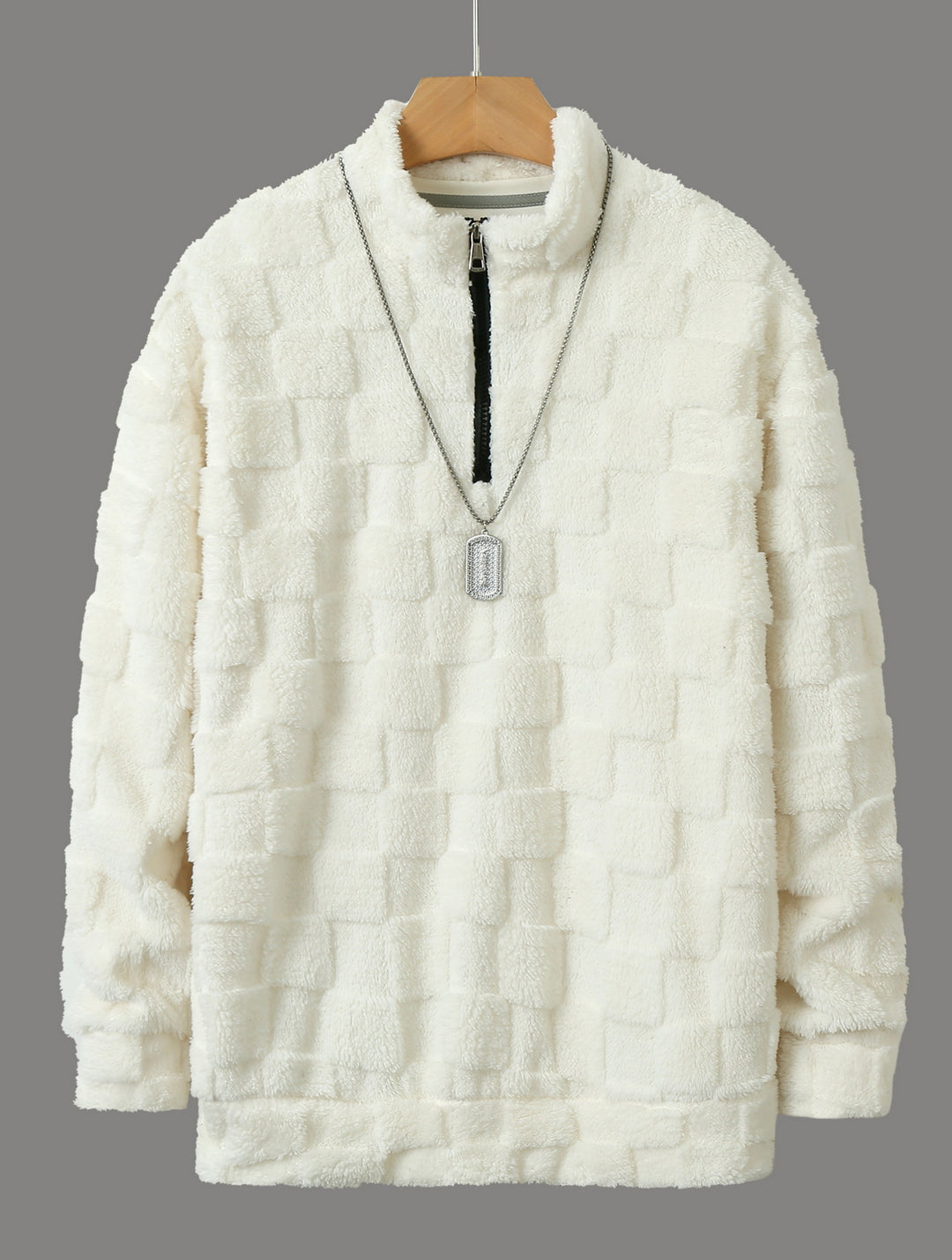 Herren Pullover mit modernem Reißverschluss und samtiger Struktur Aliams