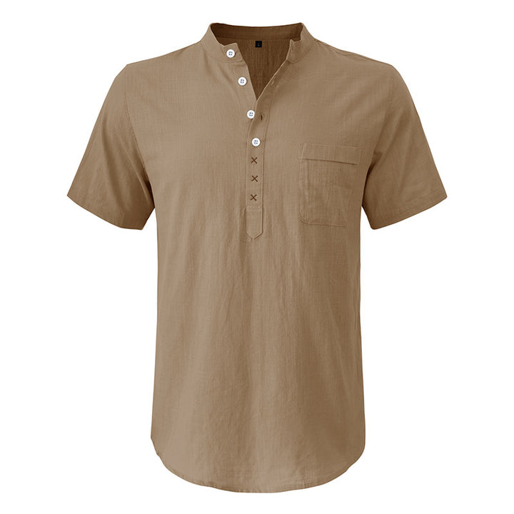 Herren Kurzarm-Henley-Shirt mit praktischer Knopfleiste und atmungsaktivem Stoff Aliams
