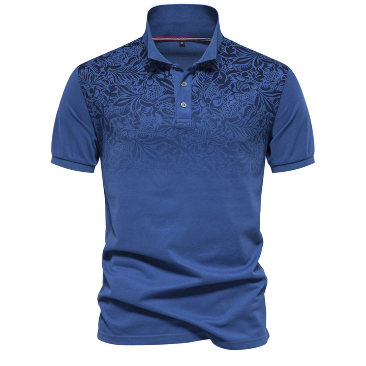 Herren Kurzarm Poloshirt mit floralen Mustern und modernen Designelementen Aliams