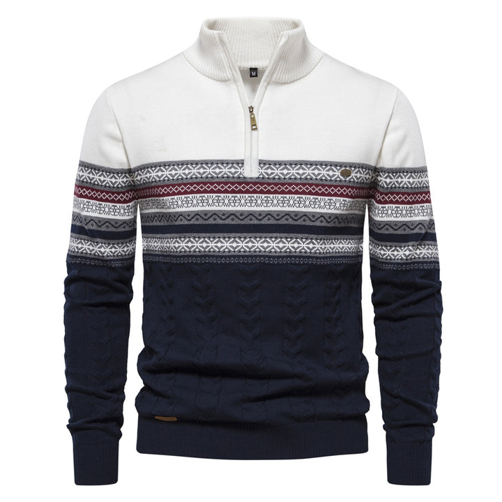 Herren Pullover mit modernem Zipper und attraktiven Farbmustern Aliams