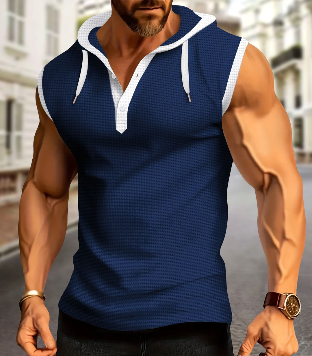 Männer Kurzarm Kapuzen Performance Polo Shirt Aliams
