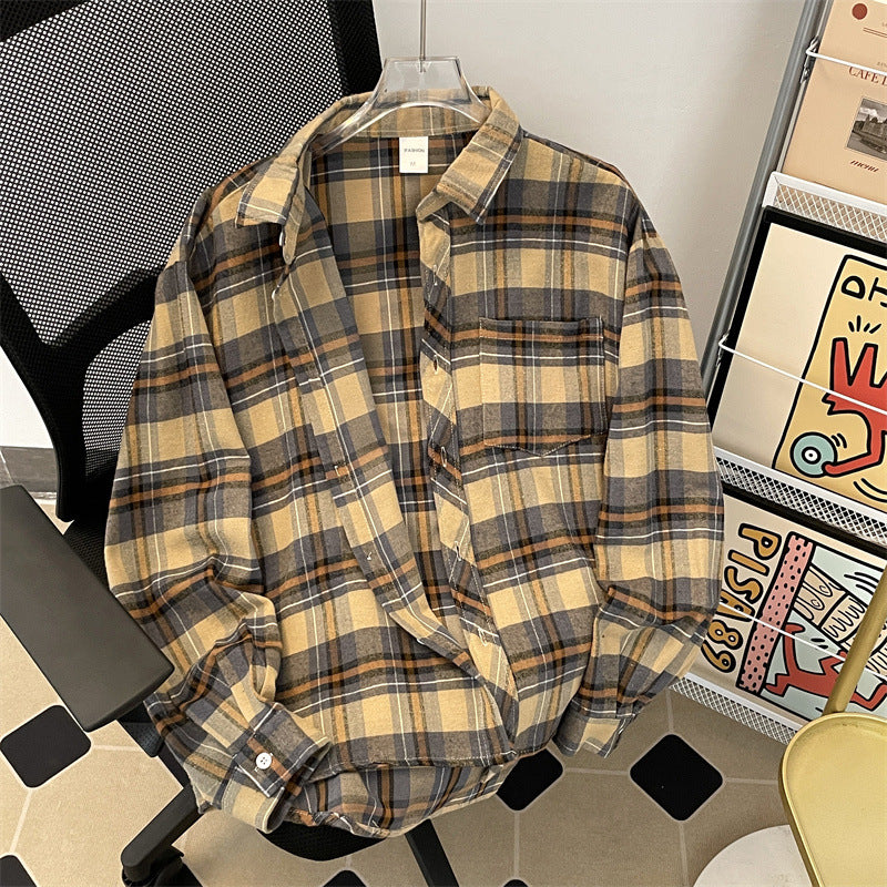 Herren kariertes Hemd mit bequemer Passform und Brusttasche Aliams