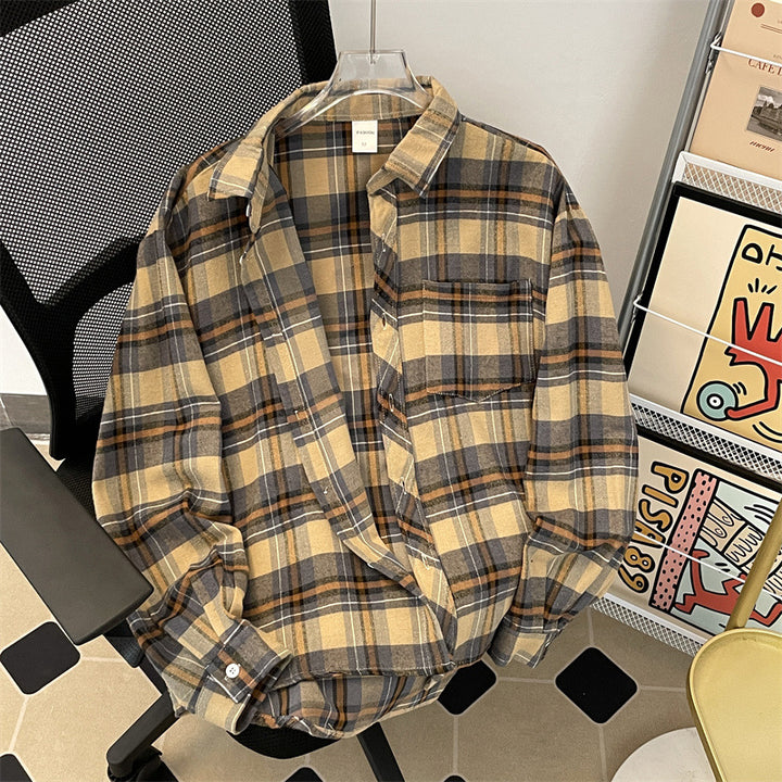 Herren kariertes Hemd mit bequemer Passform und Brusttasche Aliams