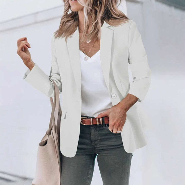 Damen Lässiger Blazer mit Elegantem Schnitt und Praktischen Taschen Aliams