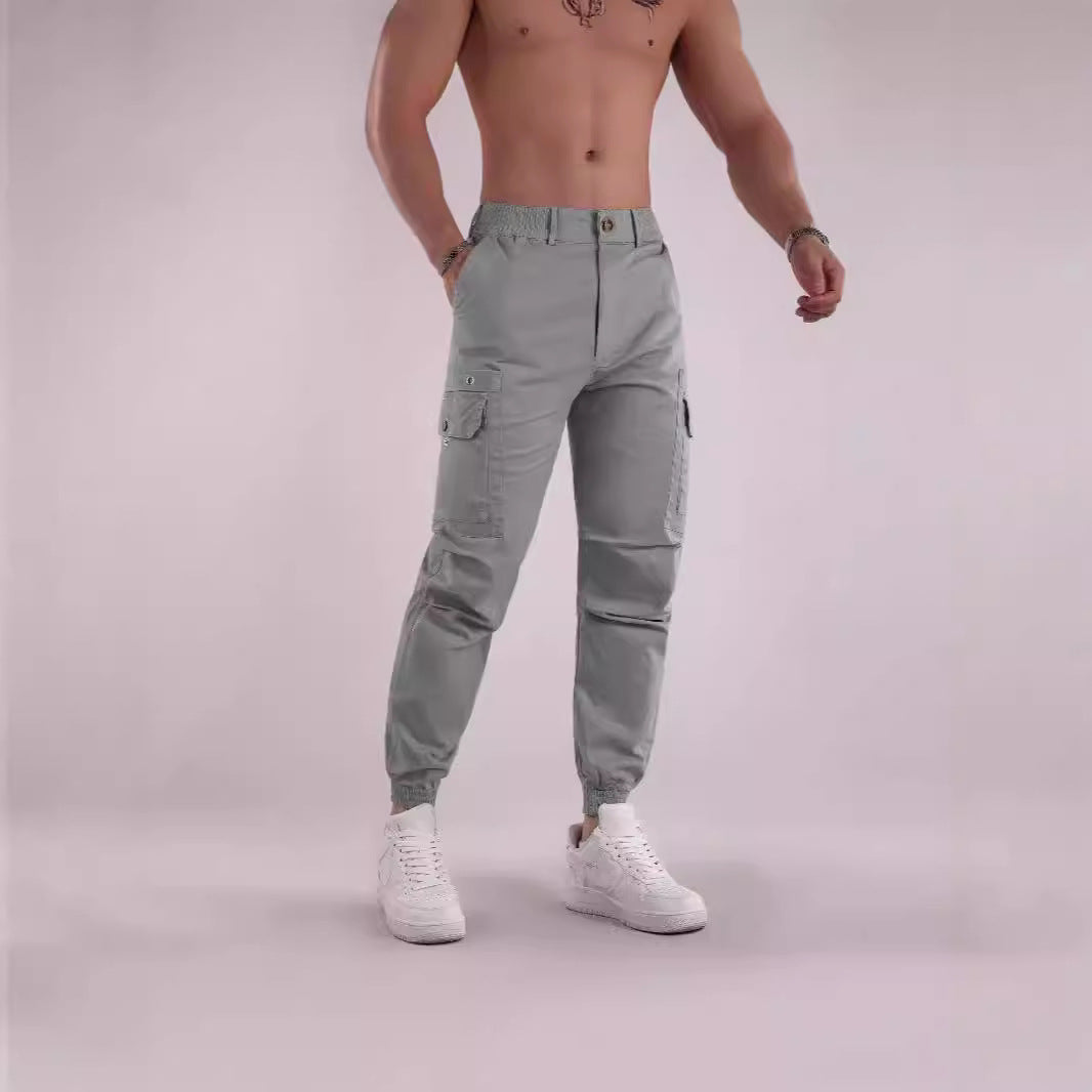 Herren Cargo-Hose mit funktionalen Taschen und elastischem Bund Aliams
