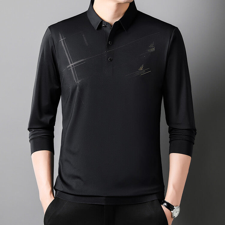 Herren Sportliches Langarm Poloshirt mit innovativem Design Aliams