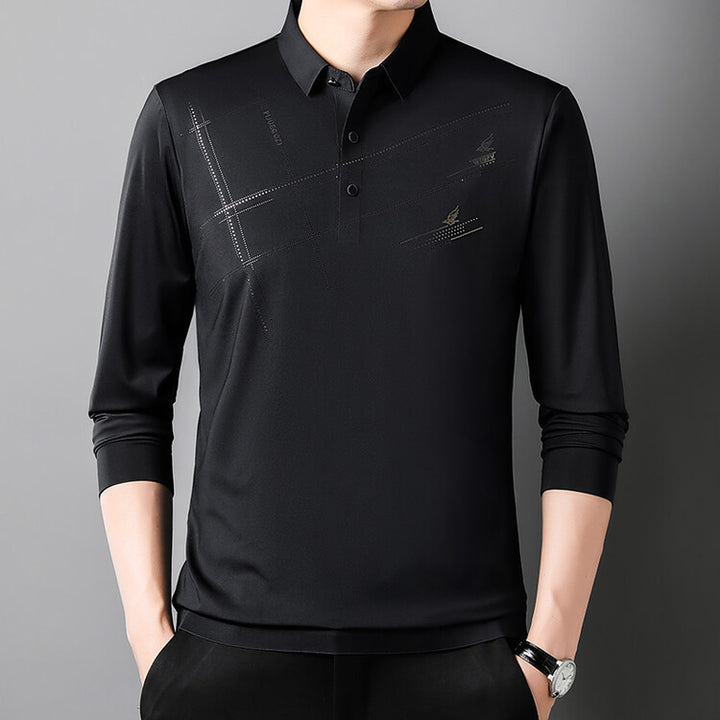 Herren Sportliches Langarm Poloshirt mit innovativem Design Aliams