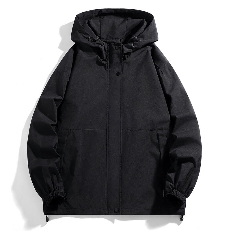 Herren Wasserabweisende Übergangsjacke mit verstellbarer Kapuze und praktischen Taschen Aliams