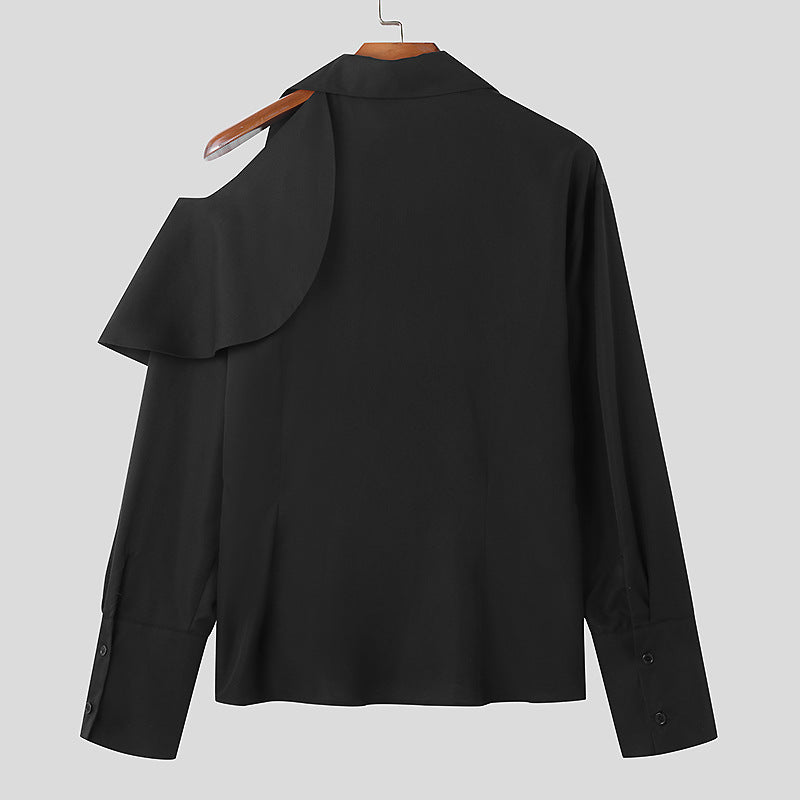 Damen Modische Bluse mit asymmetrischem Kragen und hochwertiger Verarbeitung Aliams