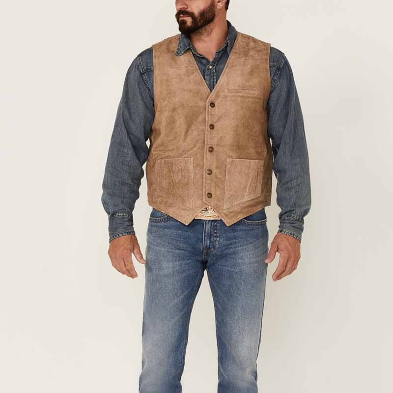 Herren Wildlederweste mit praktischen Taschen und klassischem Schnitt Aliams