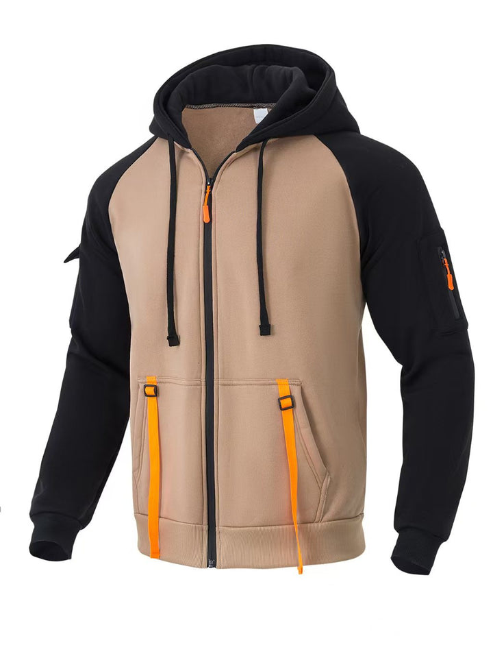 Herren funktioneller Zip-Hoodie mit vielseitigen Taschen Aliams