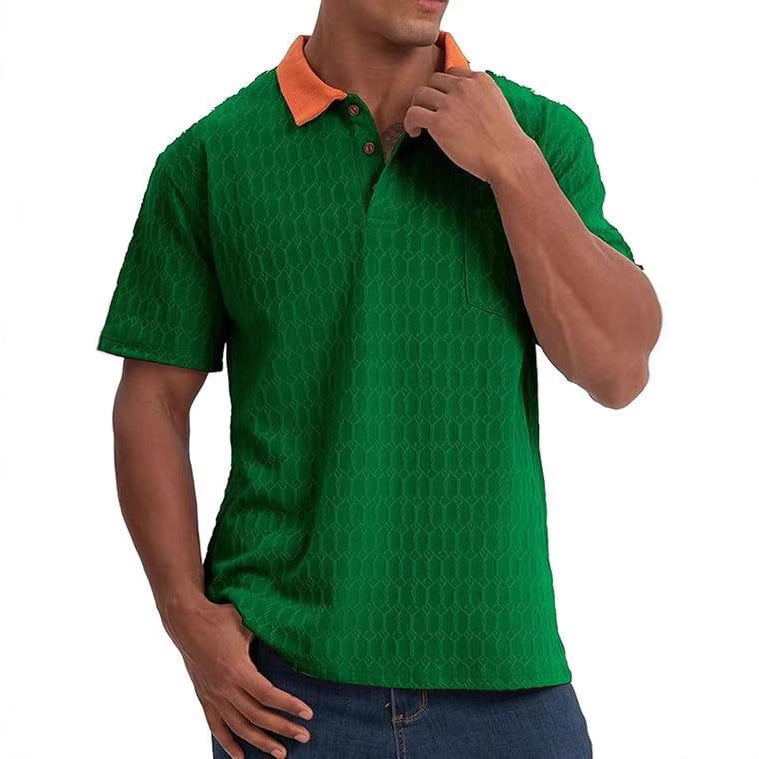 Herren Poloshirt mit strukturiertem Design und kontrastierendem Kragen Aliams