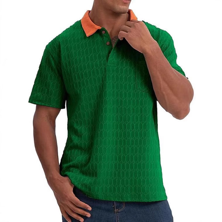 Herren Poloshirt mit strukturiertem Design und kontrastierendem Kragen Aliams