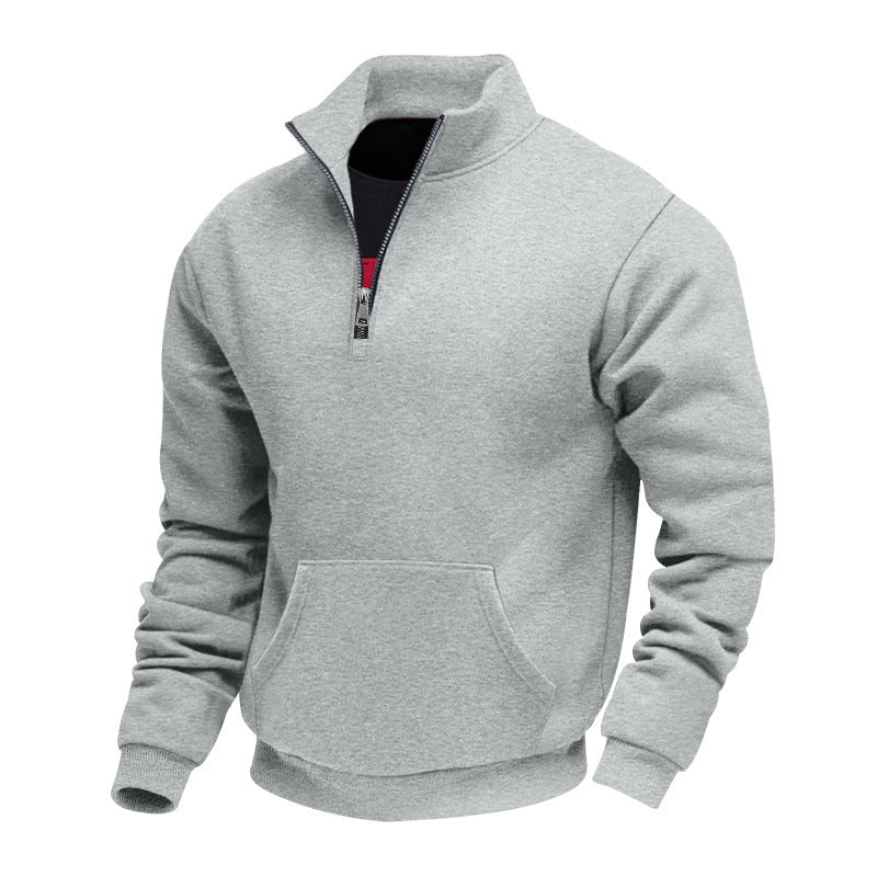 Herren Fleece pullover mit halbem Reißverschluss Aliams