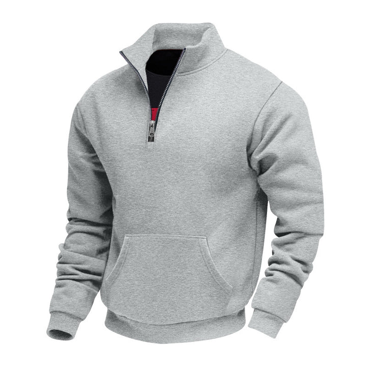 Herren Fleece pullover mit halbem Reißverschluss Aliams