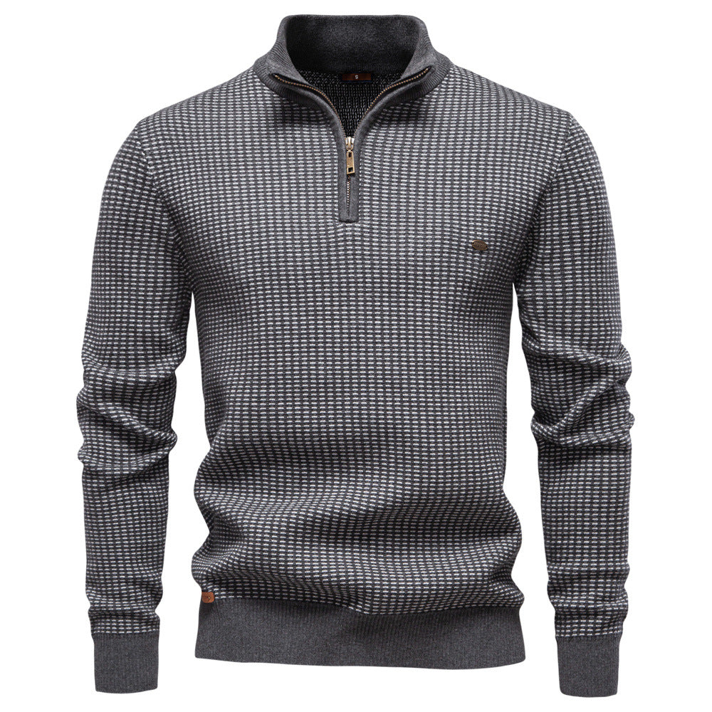 Herren Strickpullover mit modernem Zipper und strukturiertem Design Aliams