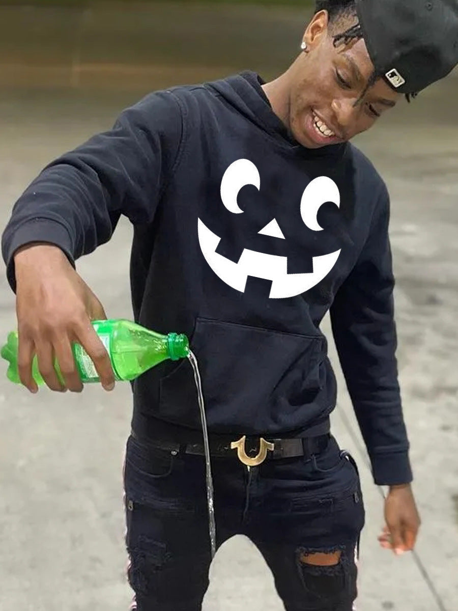 Herren Kapuzenpullover mit künstlerischem Gesichtsmotiv Aliams