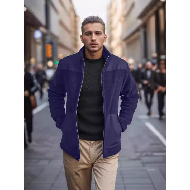 Herren flauschige Fleecejacke Aliams