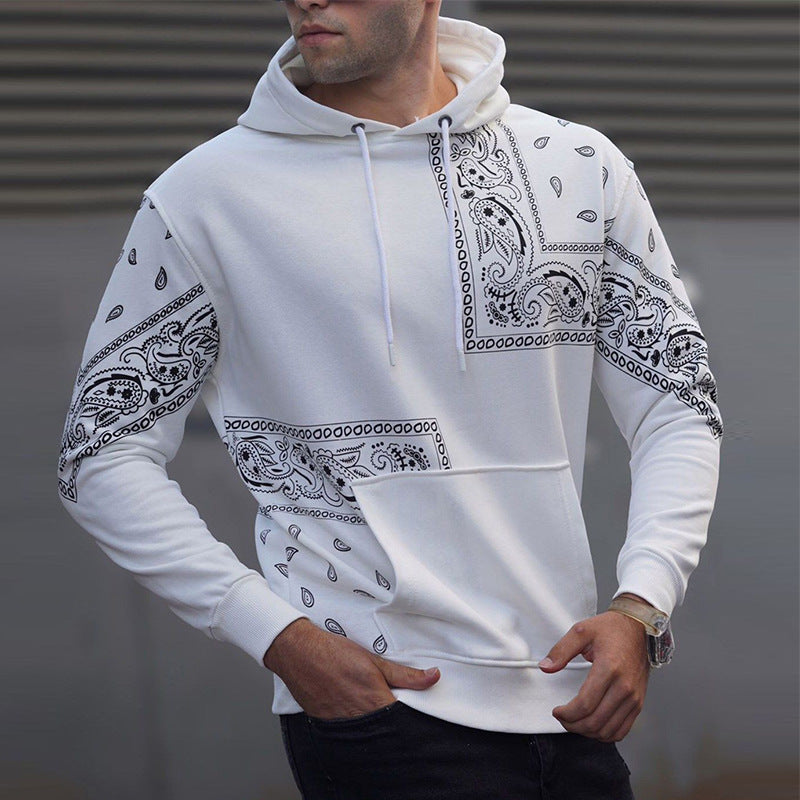 Herren sportlicher Hoodie mit asymmetrischem Bandana-Design Aliams