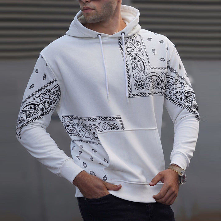 Herren sportlicher Hoodie mit asymmetrischem Bandana-Design Aliams