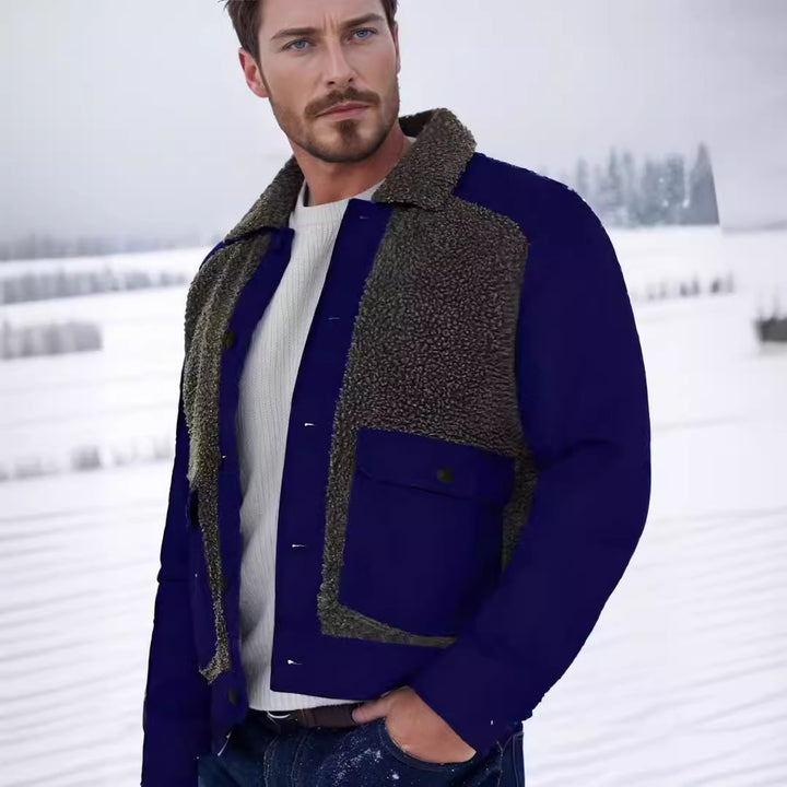 Herren warme Utility-Jacke mit abnehmbaren Sherpa-Kragen Aliams