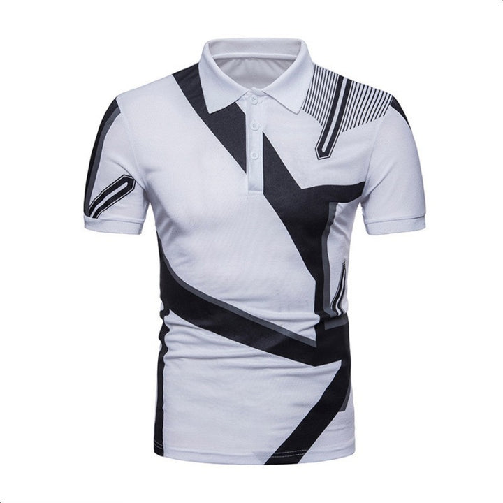 Herren Sportliches Poloshirt mit kreativem Grafikdesign und markantem Schnitt Aliams
