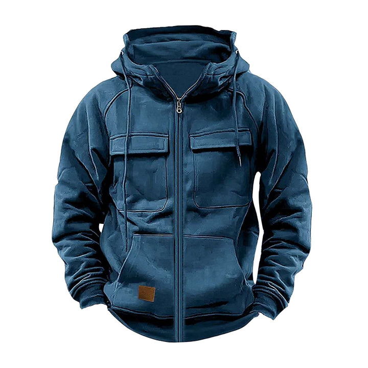 Herren Utility-Hoodie mit praktischen Taschen und Reißverschluss Aliams