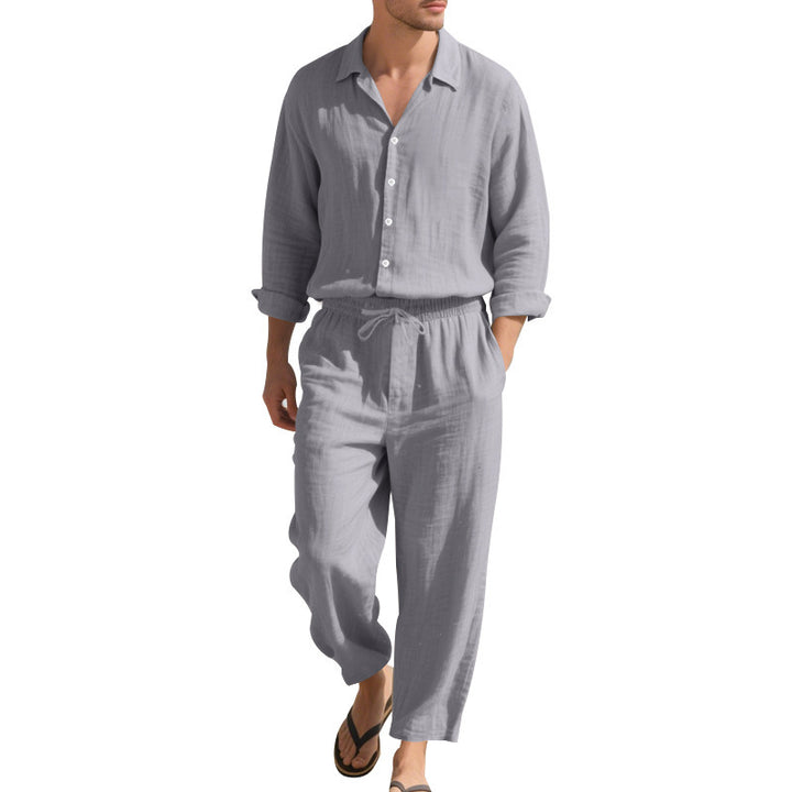 Herren Casual Freizeitanzug mit Oberteil und elastischer Hose Aliams