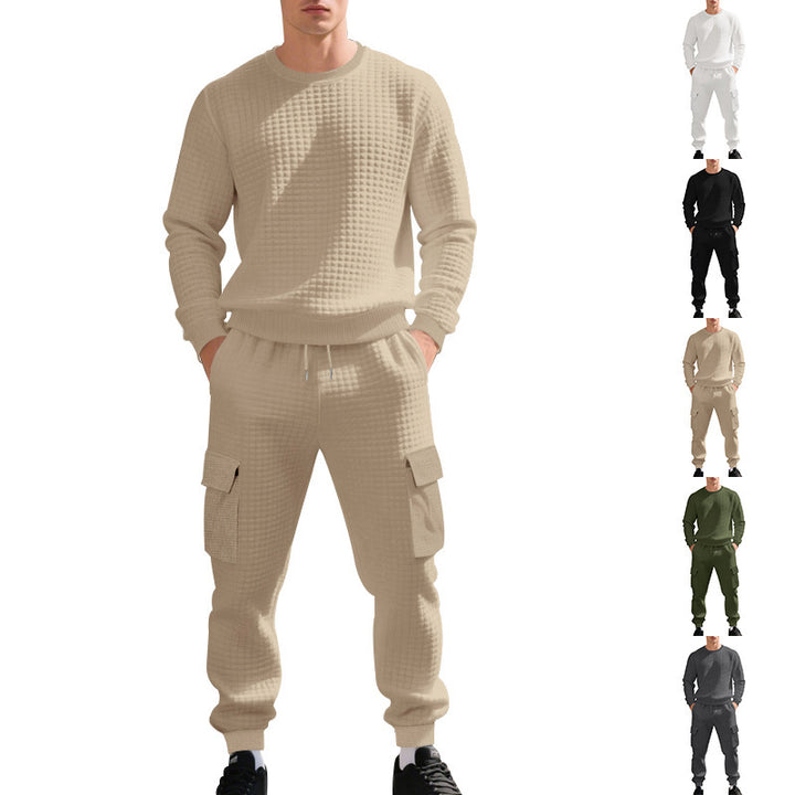 Herren Sportliches Freizeit-Set mit strukturiertem Sweatshirt und Cargo-Hose Aliams
