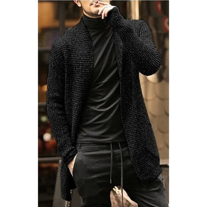 Herren Strickjacke mit offenem Design und strukturiertem Muster Aliams