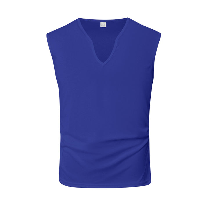 Herren ärmelloses V-Ausschnitt-Tanktop aus atmungsaktivem Stretchmaterial Aliams