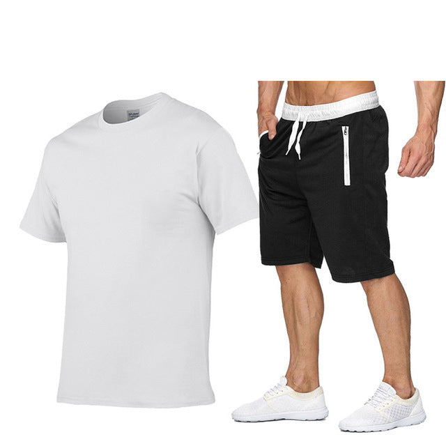 Herren sportliches T-Shirt und bequeme Shorts im lässigen Stil Aliams