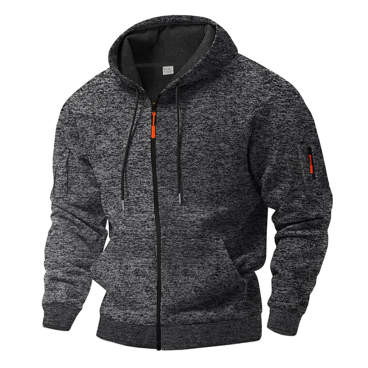 Herren sportliche Zip-Hoodie mit funktionalen Taschen Aliams