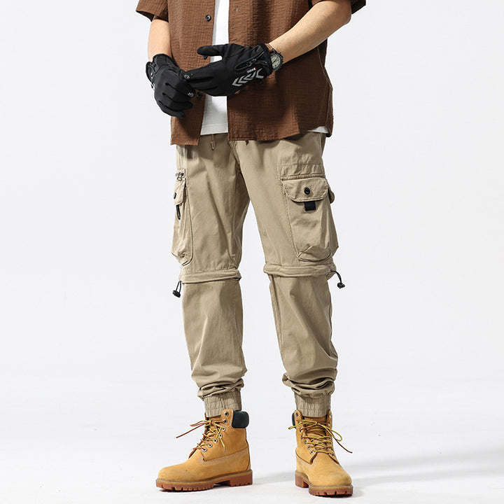 Herren funktionale Cargo-Hose mit verstellbarem Bund und Mehrzwecktaschen Aliams