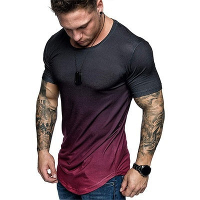 Herren Sportliches T-Shirt mit modernem Farbverlauf und figurbetonendem Schnitt Aliams