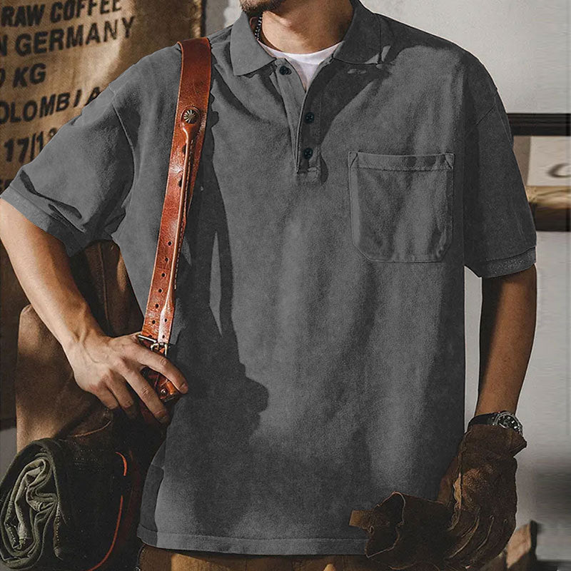 Herren Kurzarm-Polohemd mit praktischer Brusttasche und klassischem Kragen Aliams