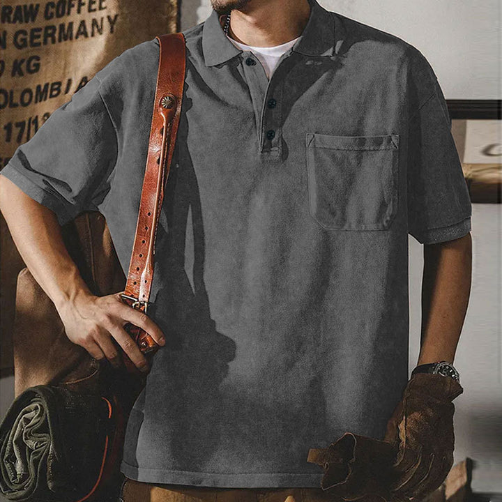 Herren Kurzarm-Polohemd mit praktischer Brusttasche und klassischem Kragen Aliams