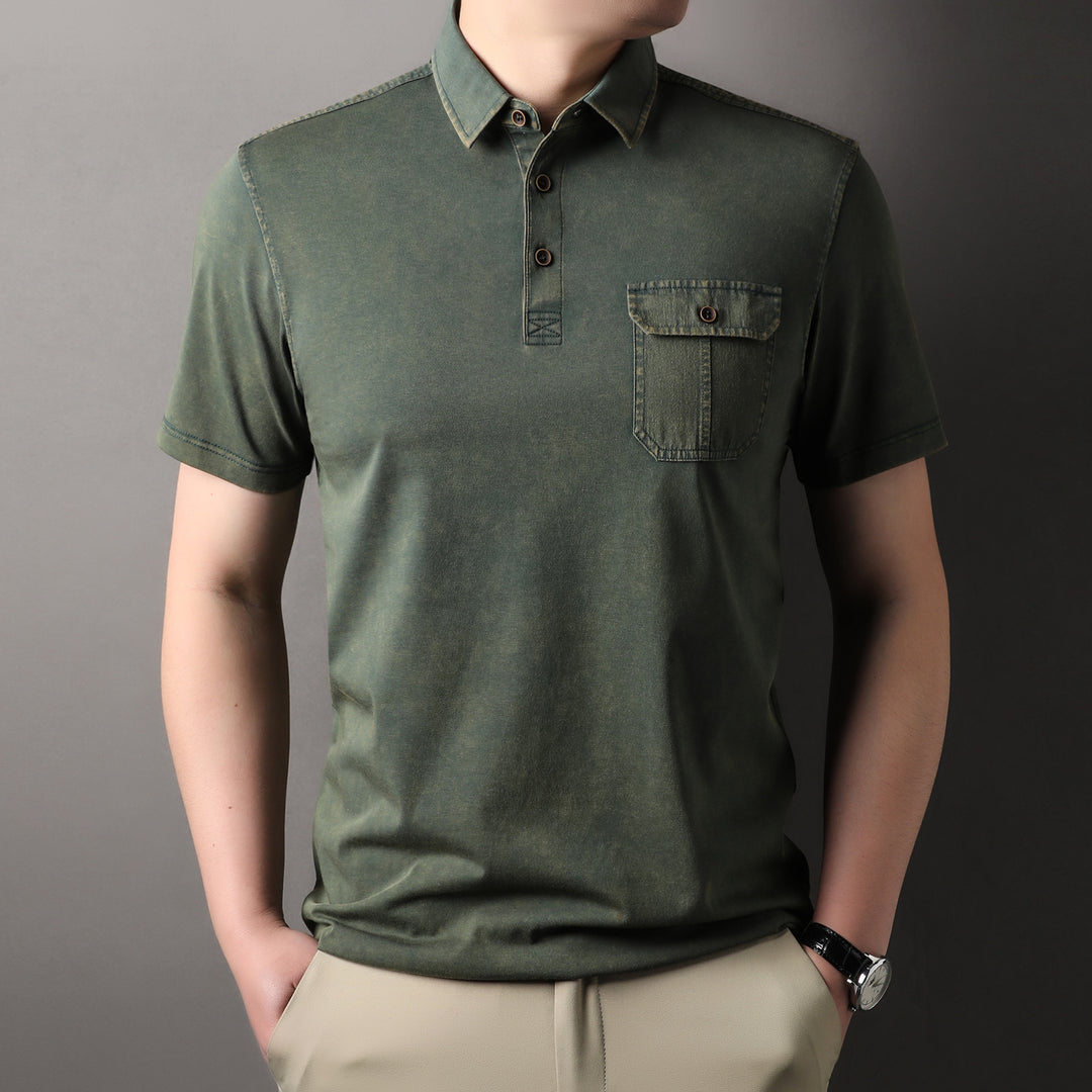 Herren Poloshirt mit praktischer Brusttasche und hochwertigem Baumwollmix Aliams