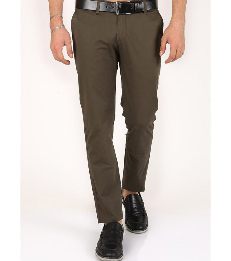 Herren Klassische Chinohose mit schmalem Schnitt und elastischem Bund Aliams