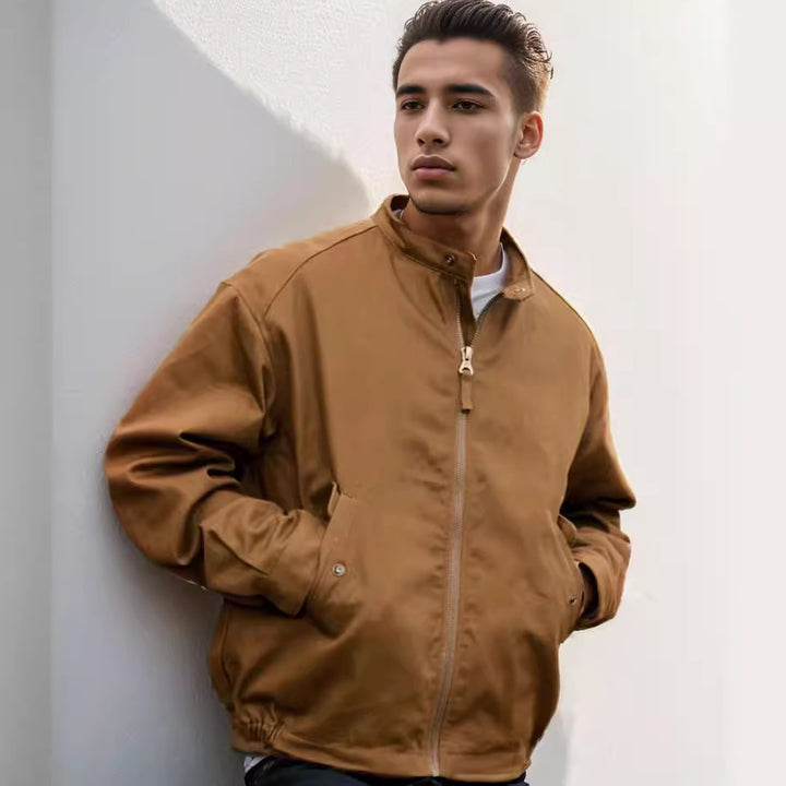 Herren funktionale Outdoor-Jacke mit verstellbarem Kapuzenkragen und praktischen Reißverschlusstaschen Aliams