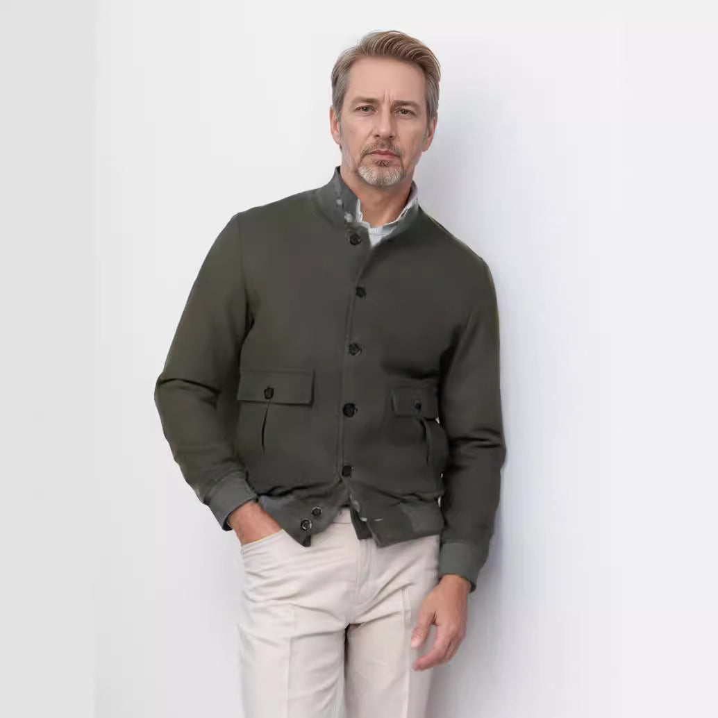 Herren beschichtete Freizeitjacke im sportlichen Stil mit praktischen Taschen Aliams