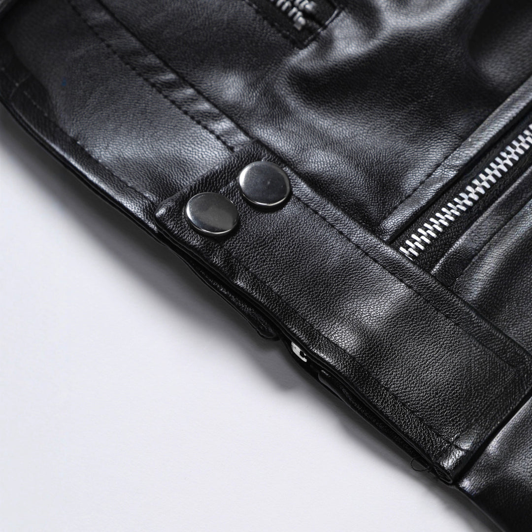 Herren Premium Kunstlederjacke mit stylischem Reißverschluss Aliams