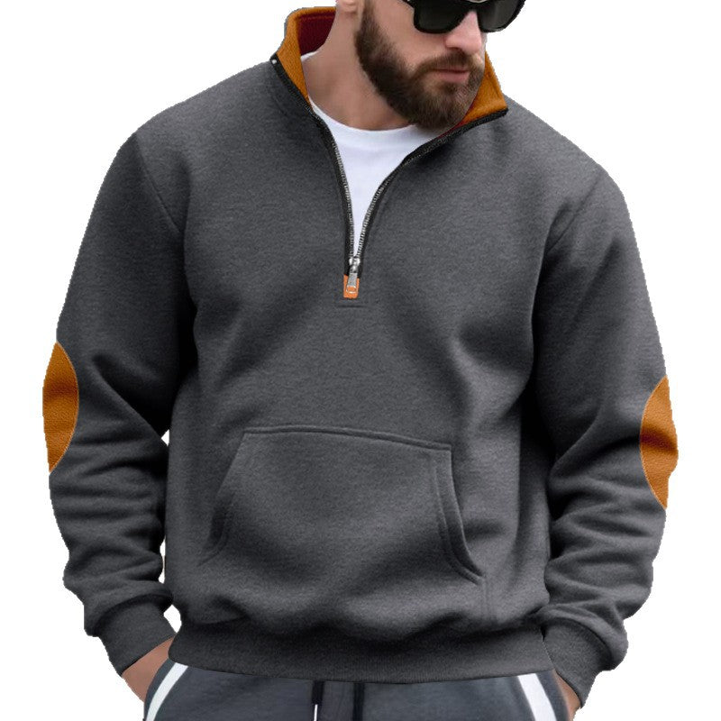 Herren Sportpullover mit hohem Kragen und praktischen Taschen Aliams
