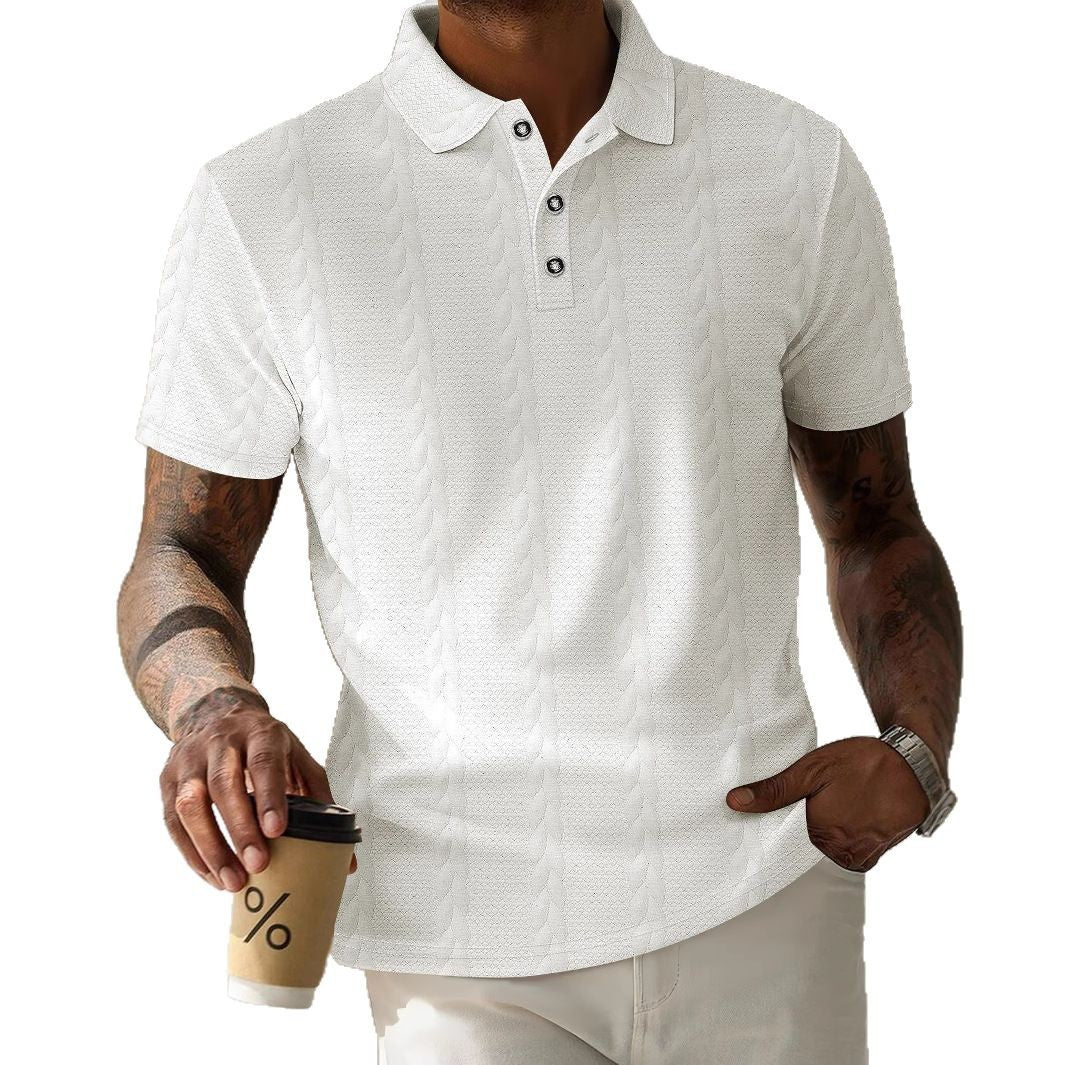Herren Polohemd mit strukturiertem Design und eleganter Knopfleiste Aliams