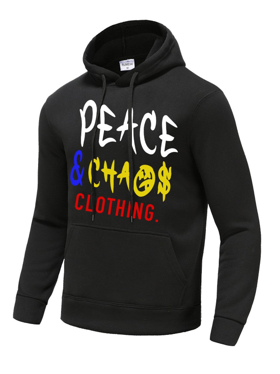 Herren Kapuzenpullover mit auffälligem Schriftzug und praktischen Taschen Aliams