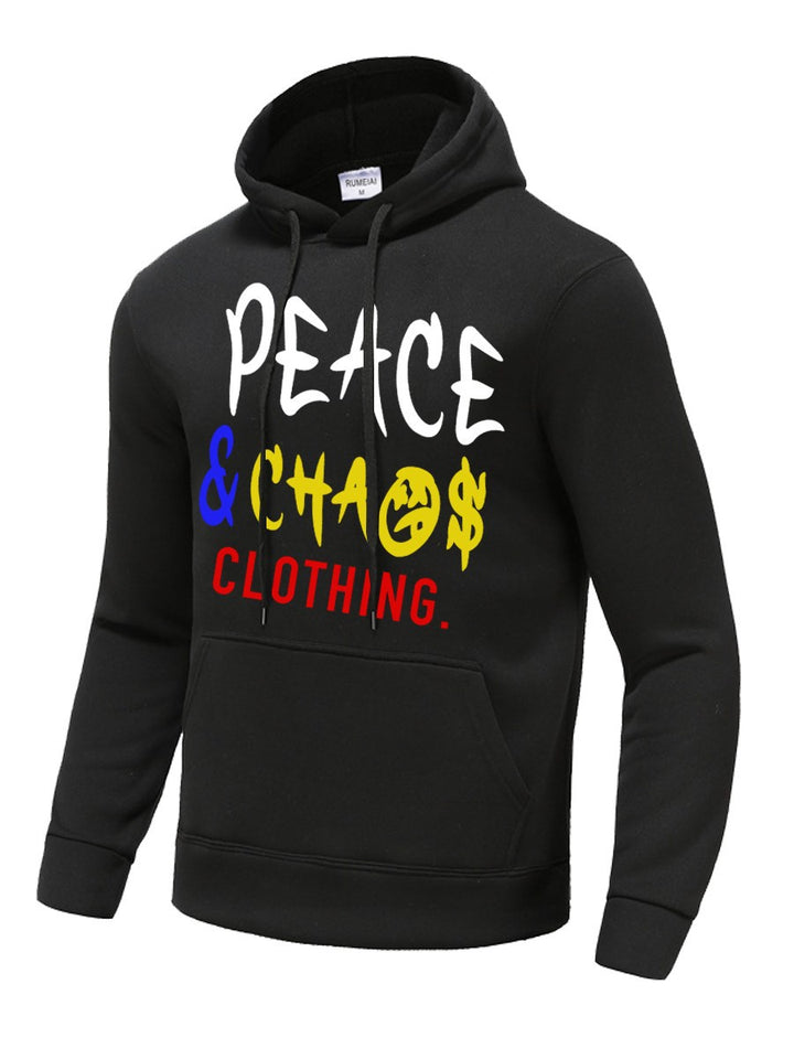 Herren Kapuzenpullover mit auffälligem Schriftzug und praktischen Taschen Aliams