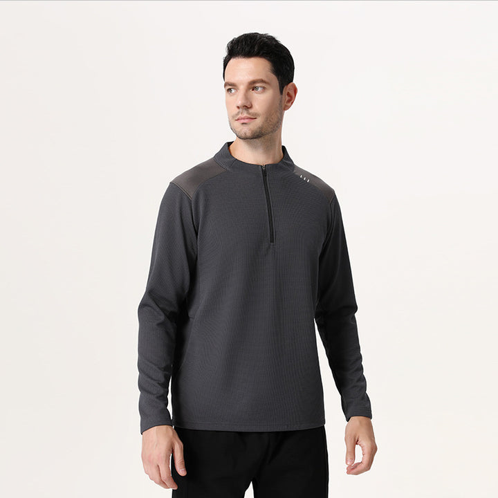 Herren sportliches Langarmshirt mit Belüftungsreißverschluss Aliams